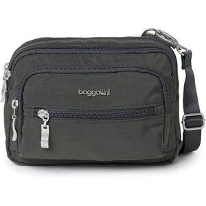 👑Women Charcoal Triple Zip Small Crossbody Bag Lightweight Convertible Belt Bag